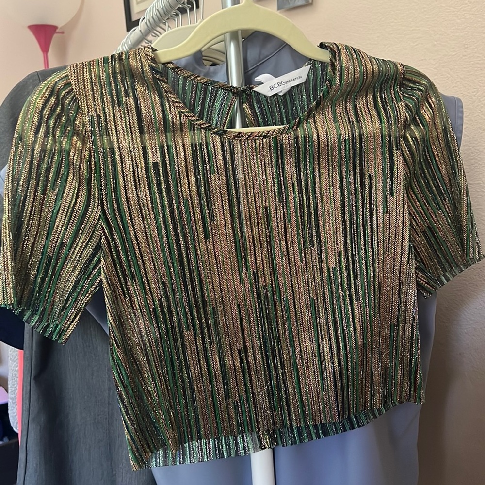 BCBGeneration sparkly crop top